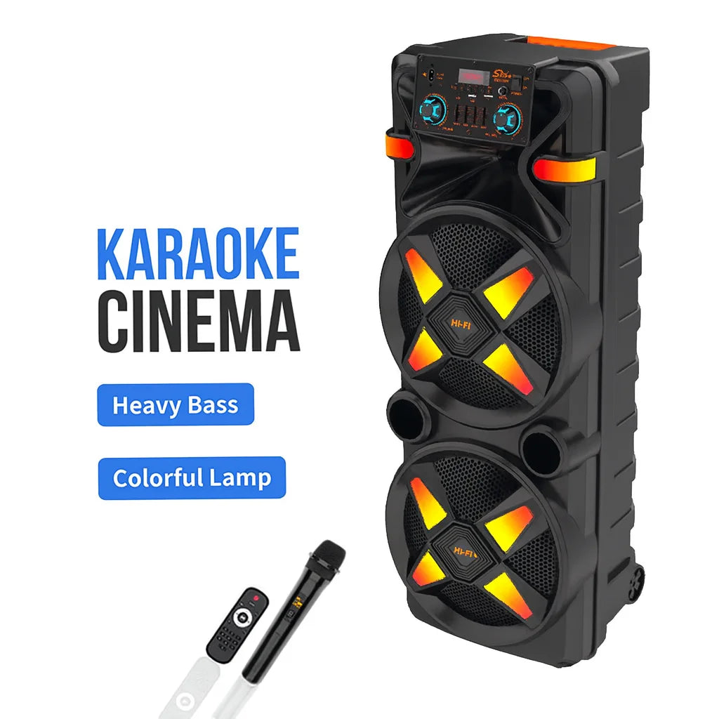 Boxă Portabilă AT Performance 12” x2, 6000mAh, Bluetooth, RGB , DSP, Microfon Wireless – Super Bass