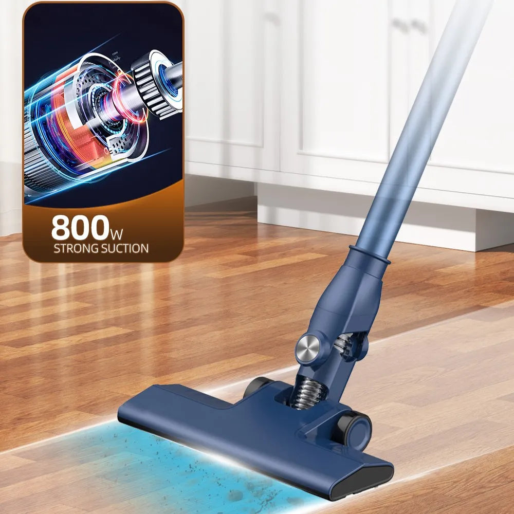 Aspirator Vertical HALEY HY-1917, 600W, Capacitate Recipient 0.8L, Funcționare Uscat, Albastru