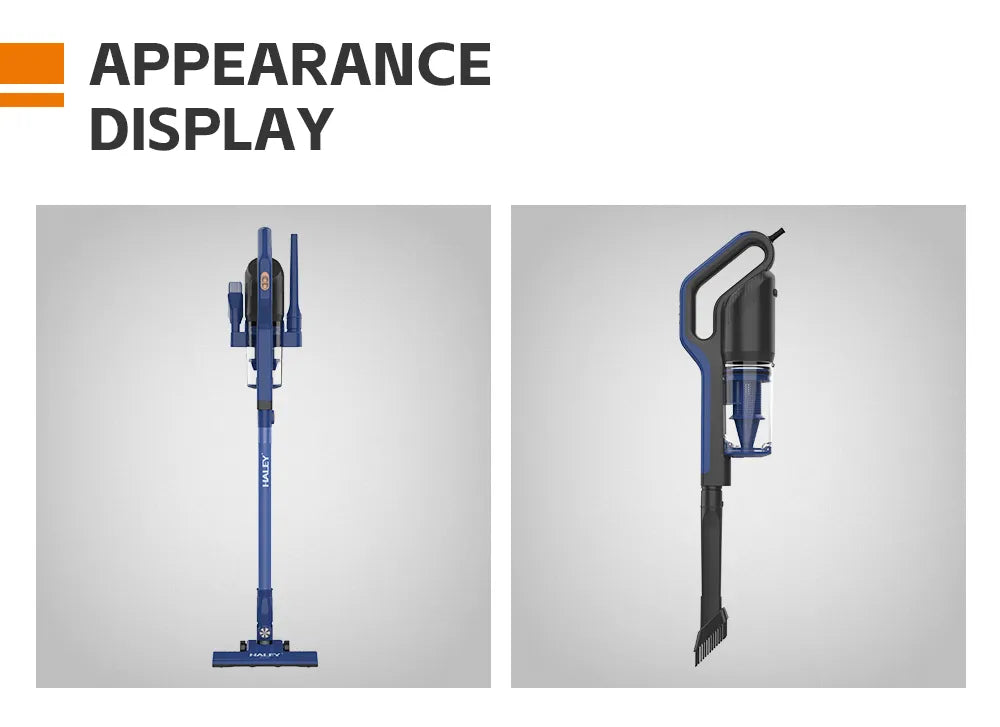 Aspirator Vertical HALEY HY-1917, 600W, Capacitate Recipient 0.8L, Funcționare Uscat, Albastru