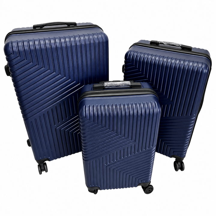 Set 3 Valize de Voiaj ABS, Mare 73 cm + Medie 65 cm + Cabină 55 cm, Roți Duble 360°, Mâner Telescopic, Carcasă Rigidă Rezistentă