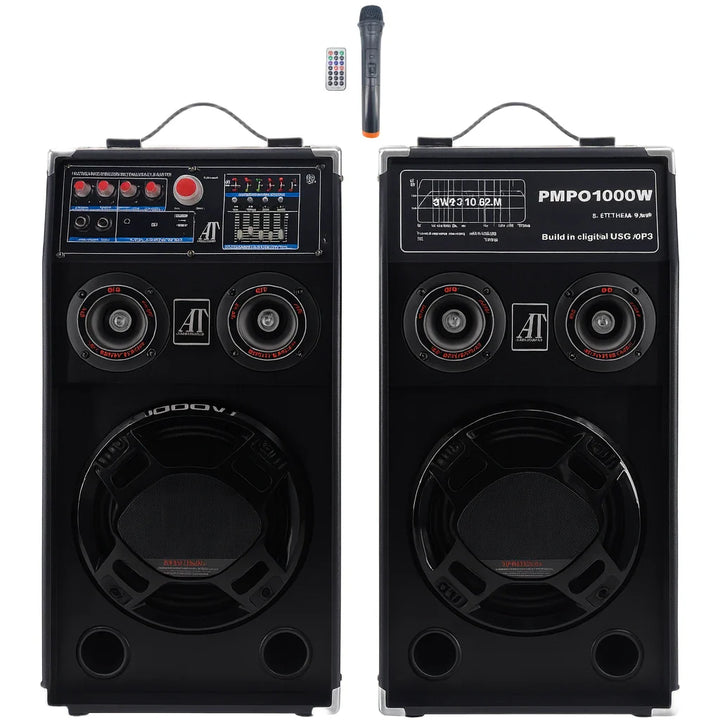 Sistem Audio Profesional AT-283 cu Bluetooth, USB, Radio FM și Karaoke – 1000W