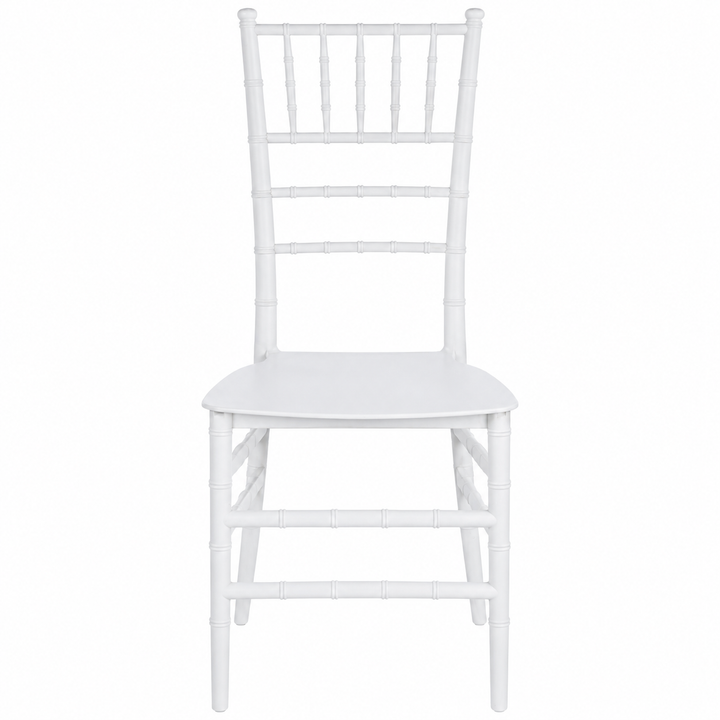 Scaun Elegant AT PERFORMANCE® Chiavari, din Policarbonat, Rezistent la Umiditate, Fără Brațe, Alb, 38 x 37 x 88.5 cm