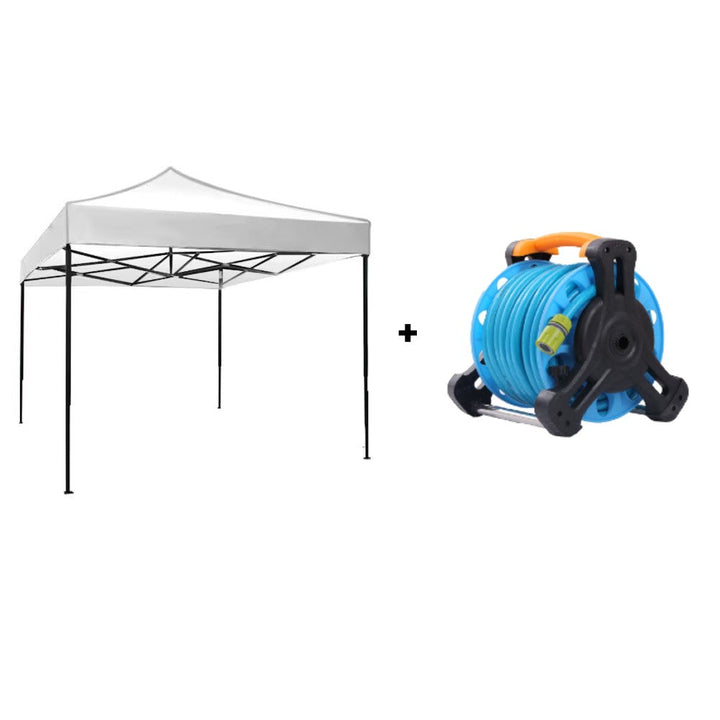 Set Grădină Premium AT PERFORMANCE®: Furtun Retractabil 20m + Cort Pavilion 3x3m – Echipare Completă pentru Confort în Aer Liber