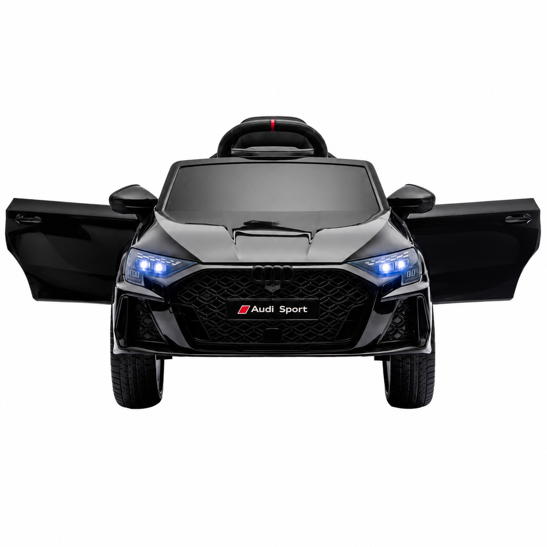 Mașinuță Electrică Pentru Copii KIDOO Audi RS 3 Sportback 2025, Licență Oficială Audi, 12V 4.5Ah, Telecomandă 2.4G, 3 Viteze, Bluetooth, USB, Lumini LED, Alb