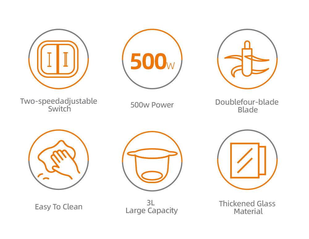 Tocator Electric AT PERFORMANCE® 500W, 4 Lame din Oțel Inoxidabil, Recipient Sticlă 3L, 2 Viteze Reglabile, Design Auriu/Negru