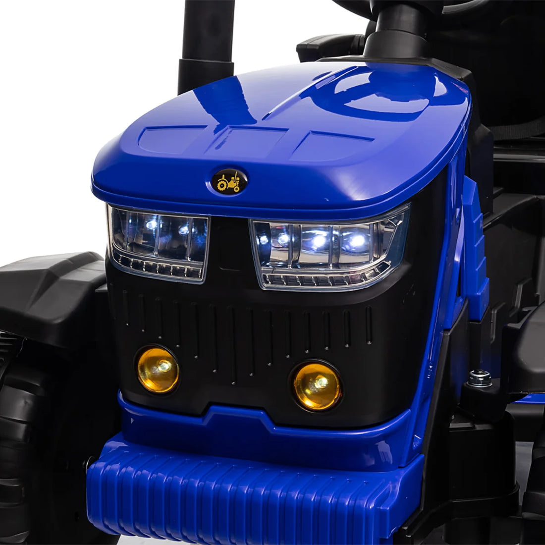 Tractor Electric cu Telecomandă pentru Copii KIDOO, cu Remorcă și Gard, Far, Sunet Motor, Claxon, MP3/USB – 3-6 Ani