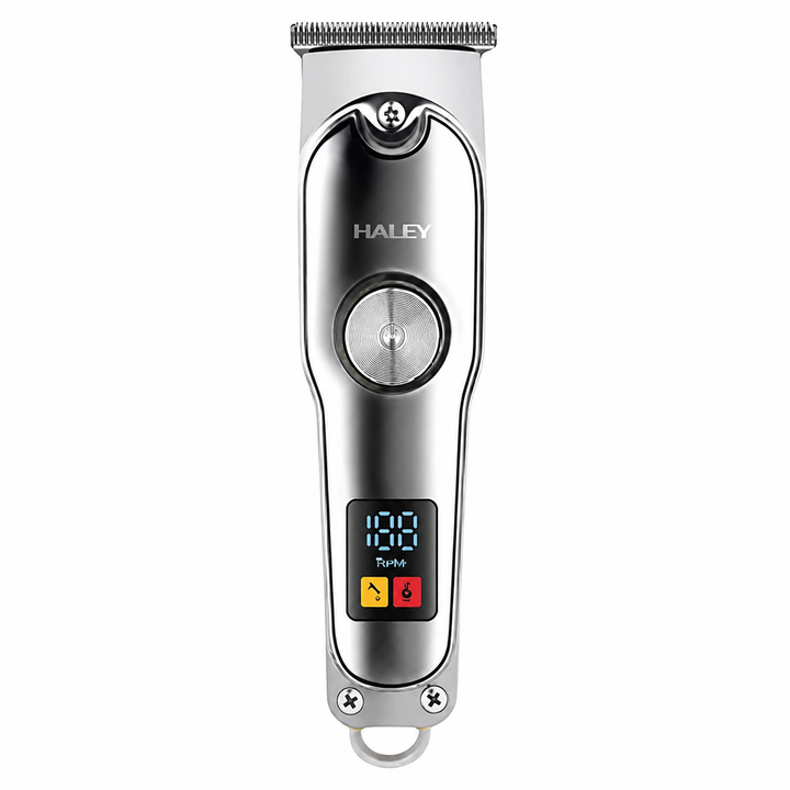 Mașină Profesională de Tuns și Contur HALEY HY-4518/HY-4519, Acumulator 500mAh, Autonomie 60 Min, Display LED, 4 Piepteni 1.5–6 mm, Încărcare USB