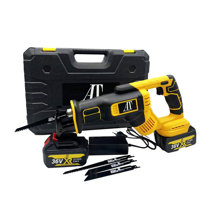 Fierăstrău Electric Alternativ AT PERFORMANCE® 3000RPM, 2 Acumulatori 36V, Tăiere Lemn și Metal, Cuplu Mare, Negru/Albastru