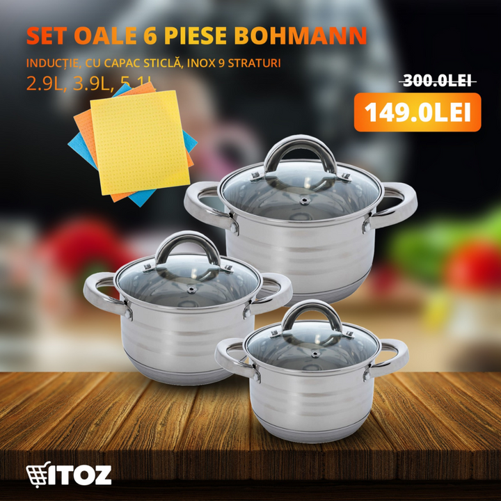 Set oale 6 piese mare Plus lavete cadou