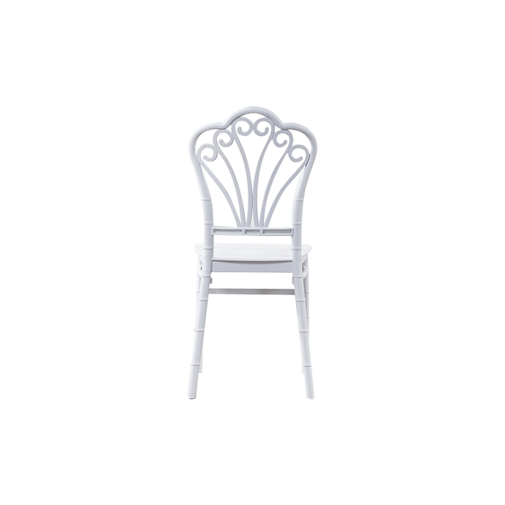 Scaun Elegant AT PERFORMANCE® Chiavari, din Policarbonat, Rezistent la Umiditate, Fără Brațe, Alb, 38 x 37 x 88.5 cm