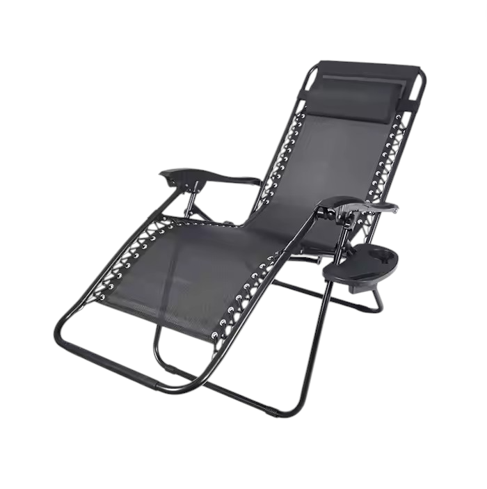 Set 2 Șezlonguri Portabile AT PERFORMANCE®, de Lux, Modern, Scaun Reclinabil, Pliabil pentru Plajă și Grădină, cu Suport pentru Pahare