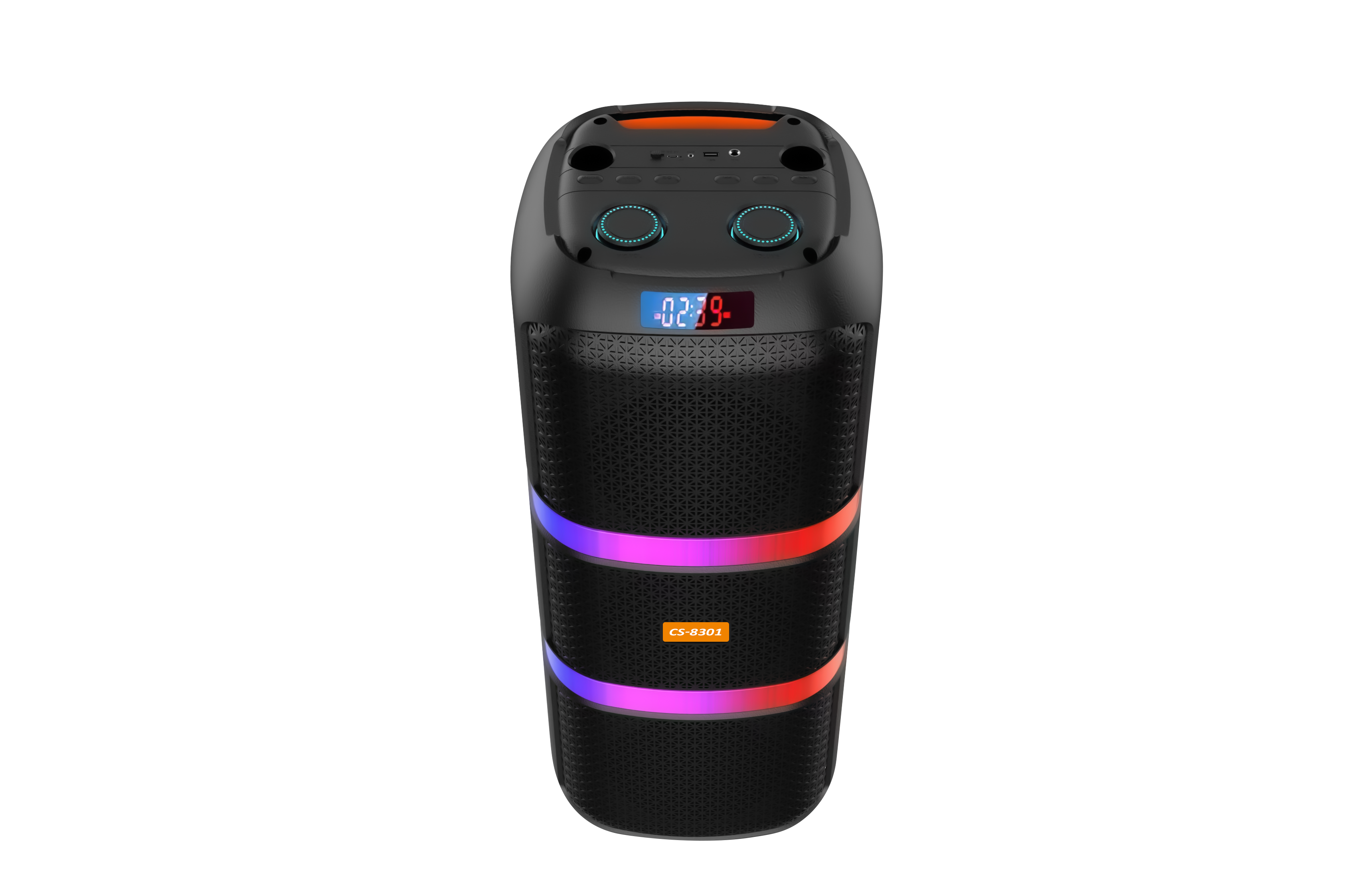 Boxa Portabila AT PERFORMANCE®, cu Lumini RGB, cu Maner, Putere 30W, MP3, USB, Bluetooth, TF, WIFI, Slot Microfon, Acumulator, Negru