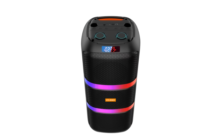 Boxa Portabila AT PERFORMANCE®, cu Lumini RGB, cu Maner, Putere 30W, MP3, USB, Bluetooth, TF, WIFI, Slot Microfon, Acumulator, Negru