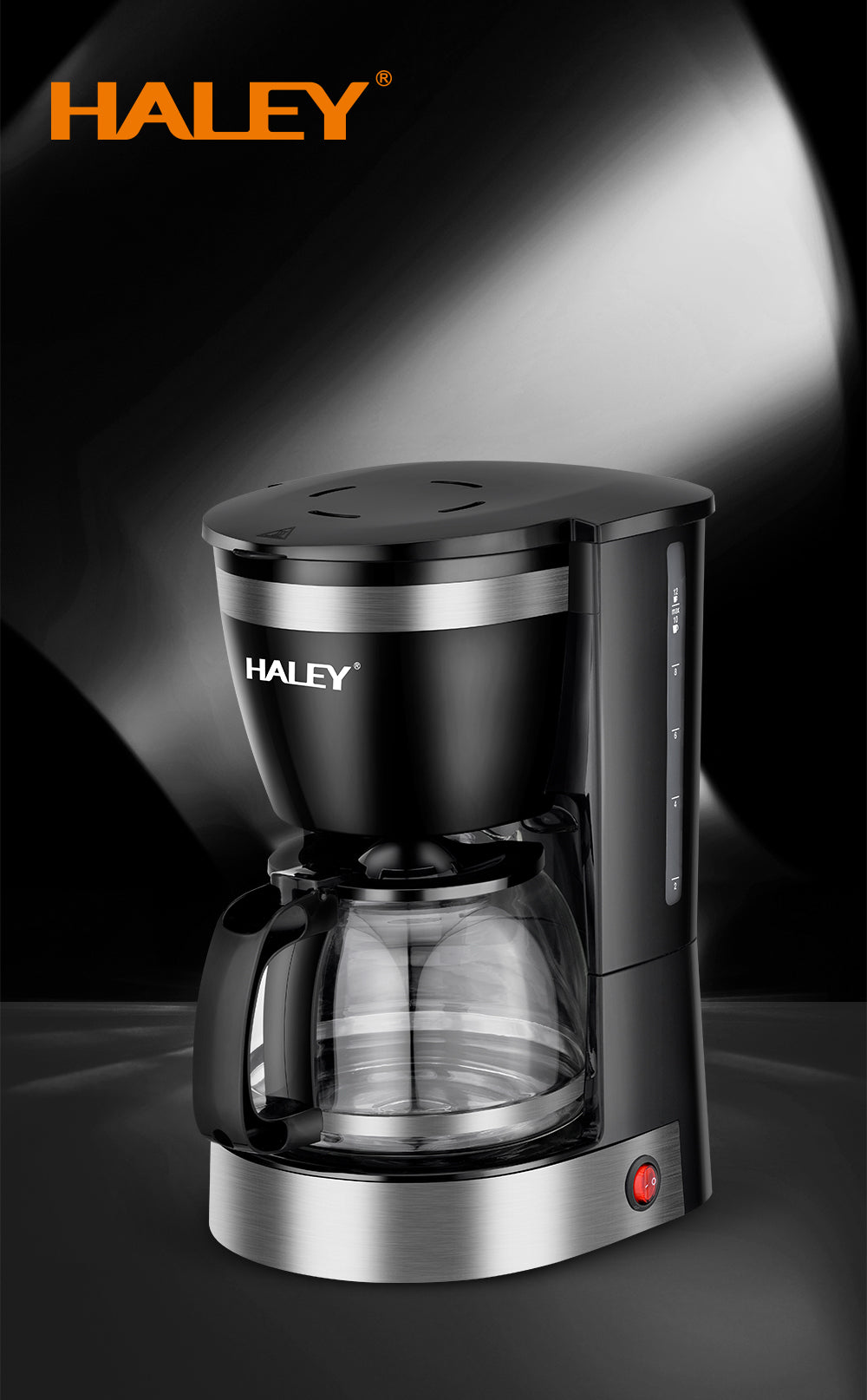 Aparat de Cafea HALEY HY-2808 – 800W, 1.25L, 12 Căni, Sistem de Siguranță, Operare Ușoară