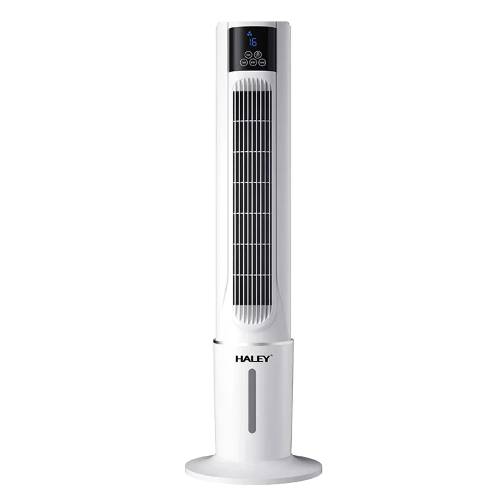 Răcitor de Aer Tip Turn HALEY HY-6117, 2000W, Rezervor 4,5L, 3 Trepte de Viteză, Oscilație Automată, Telecomandă, Timer, Display LED, Alb