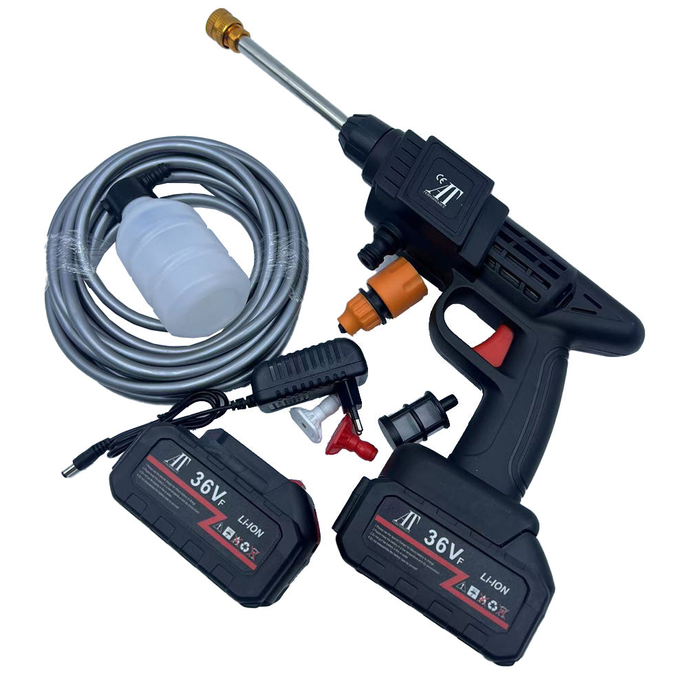 Pistol de spălat cu presiune AT PERFORMANCE® 36V, cu 2X acumulator, 25 bari, 240 l/h, mobil, multifuncțional, cu accesorii