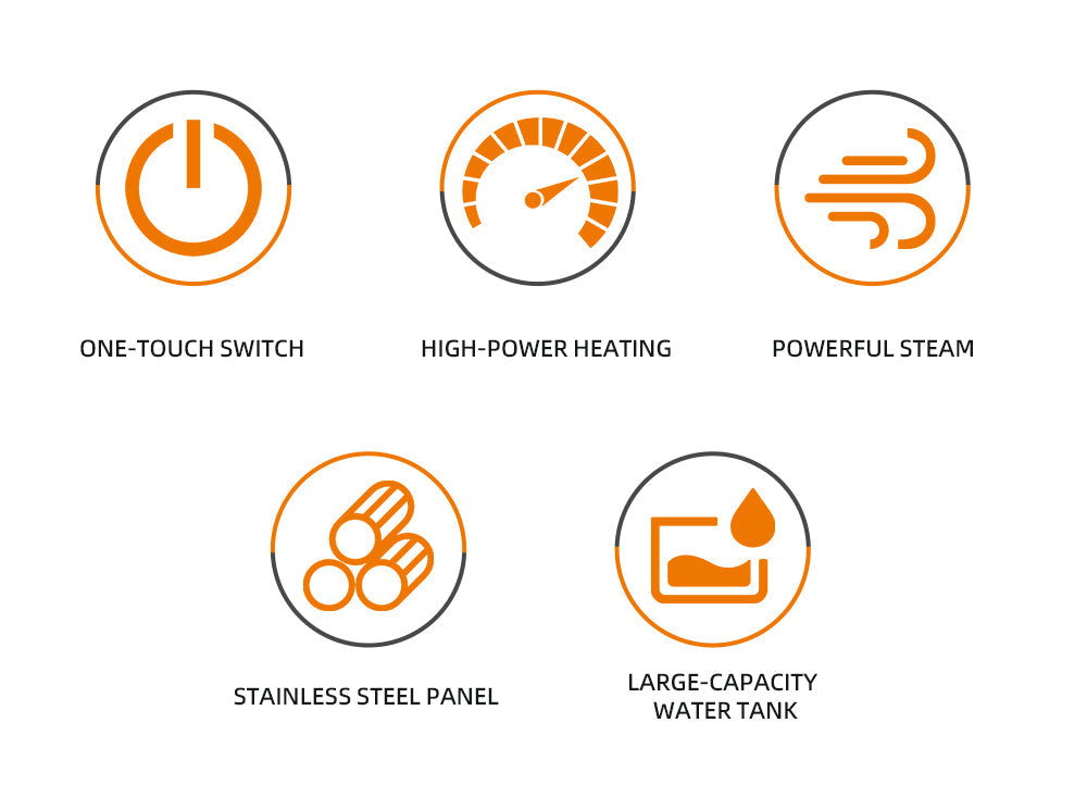 Fier de Calcat cu Abur HALEY, 1600W, Design Compact, Incalzire Rapida in 15 Secunde si Performanta Profesionala, Rosu/Negru