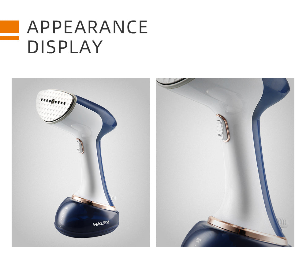 Fier de Calcat cu Abur HALEY, 1600W, Design Compact, Incalzire Rapida in 15 Secunde si Performanta Profesionala, Albastru/Alb