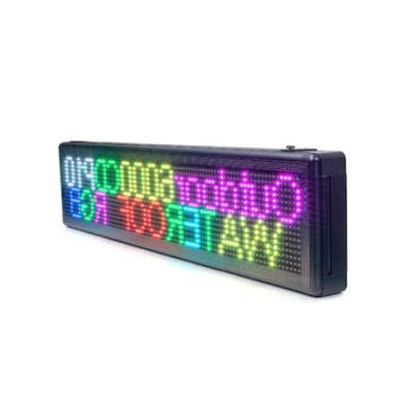 Reclama Luminoasa 200 x 40 cm, LED RGB, Cod QR, Vizualizare 120°, Wi-Fi, afisaj mesaj programabil, exterior