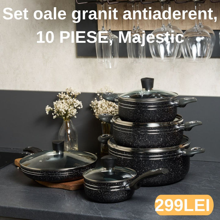 Set oale granit antiaderent, 10 PIESE, Majestic