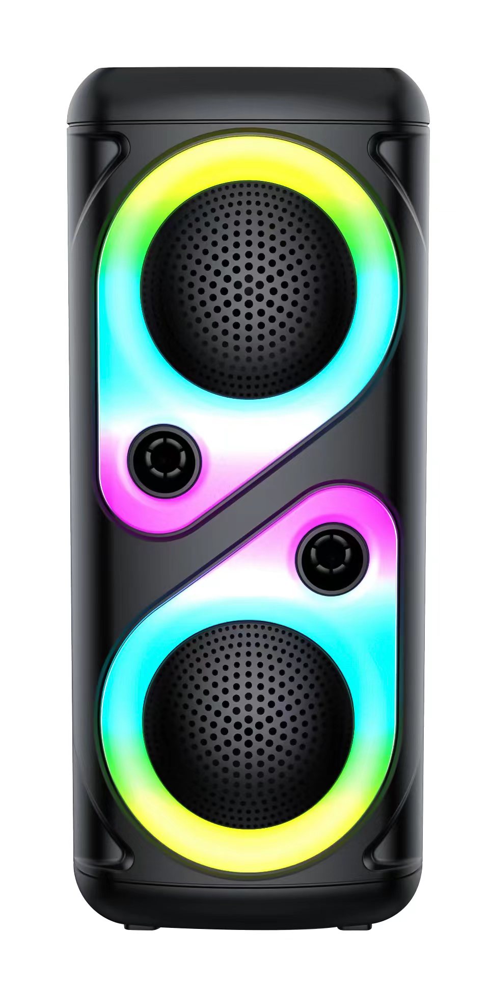 Boxa Portabila AT PERFORMANCE®, cu Lumini RGB, cu Maner, Putere 5Wx2, MP3, USB, Bluetooth, TF, WIFI, Slot Microfon, Karaoke, Acumulator, Negru