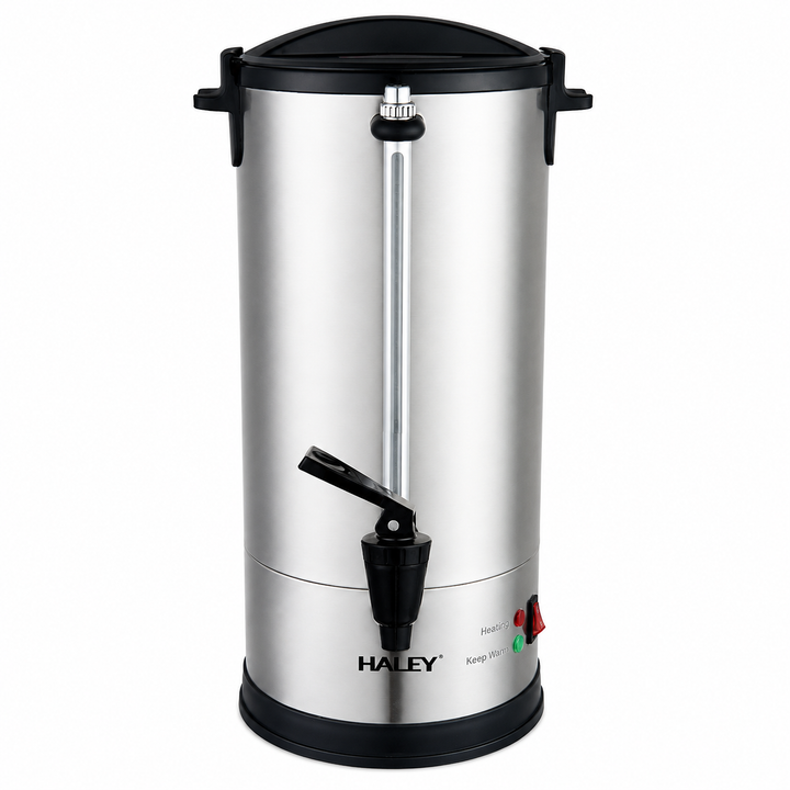 Termos Electric Profesional HALEY HY-6930L, Capacitate 30L, Putere 2500W, Oțel Inoxidabil 304, Menținere Temperatură, Indicator Nivel Apă, Robinet pentru Servire