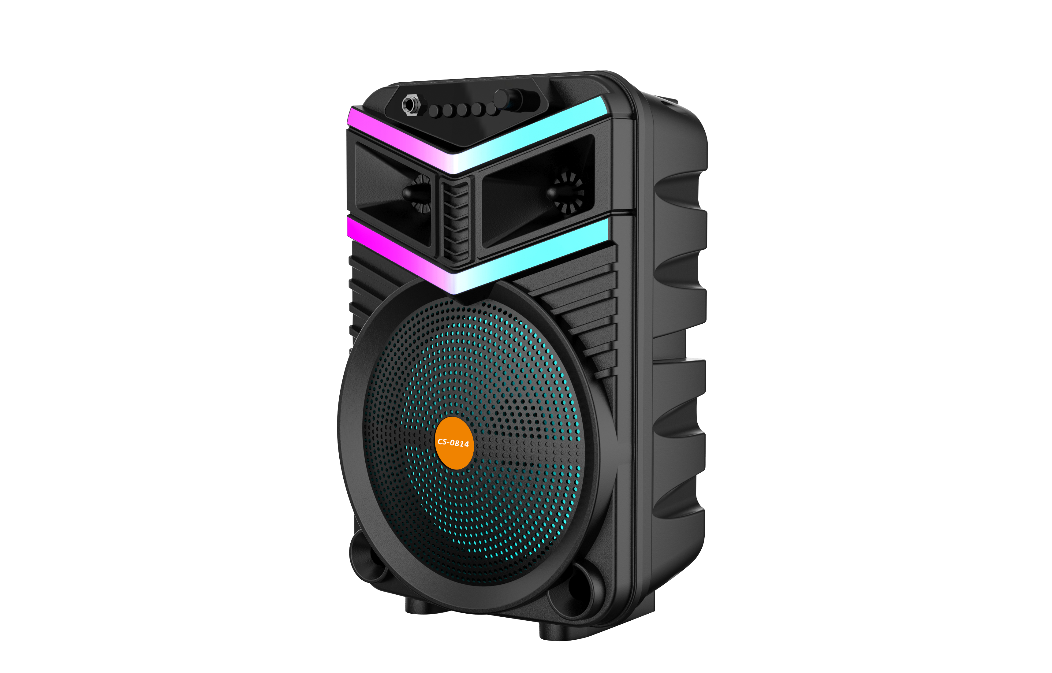 Boxa Portabila AT PERFORMANCE®, cu Lumini RGB, cu Maner, Putere 10W, MP3, USB, Bluetooth, TF, WIFI, Slot Microfon, Karaoke, Acumulator, Negru