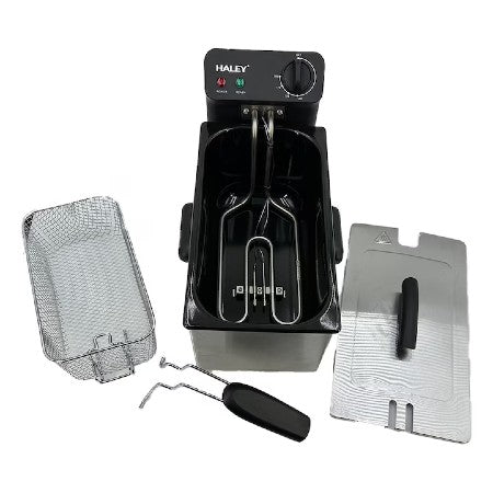 Friteuza Electrica HALEY HY-2504 cu Capacitate de 3L, Termostat Reglabil si Design din Otel Inoxidabil