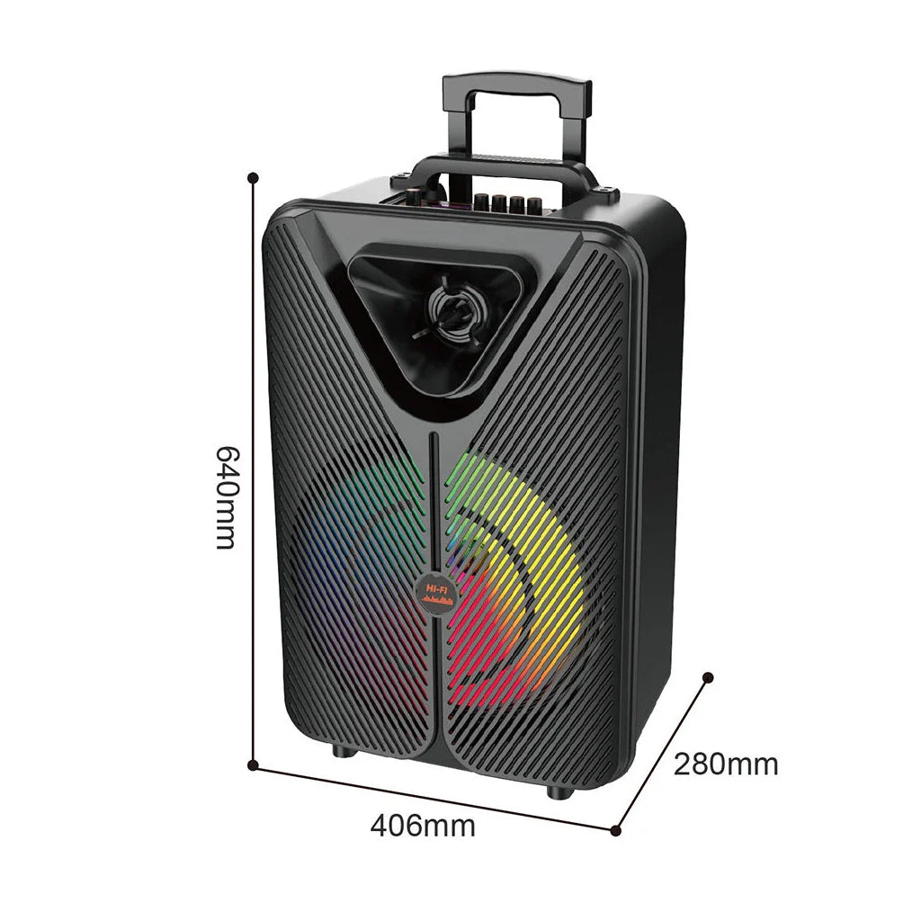 Boxă Portabilă Bluetooth Sing-e ZQS15123, 15”, 40W, Lumini RGB, 2 Microfoane & Telecomandă
