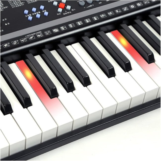 Orga electronica AT PERFORMANCE®, 61 de clape luminate Led MK-2108, Functii invatare, redare USB si Jack, Inregistrare.