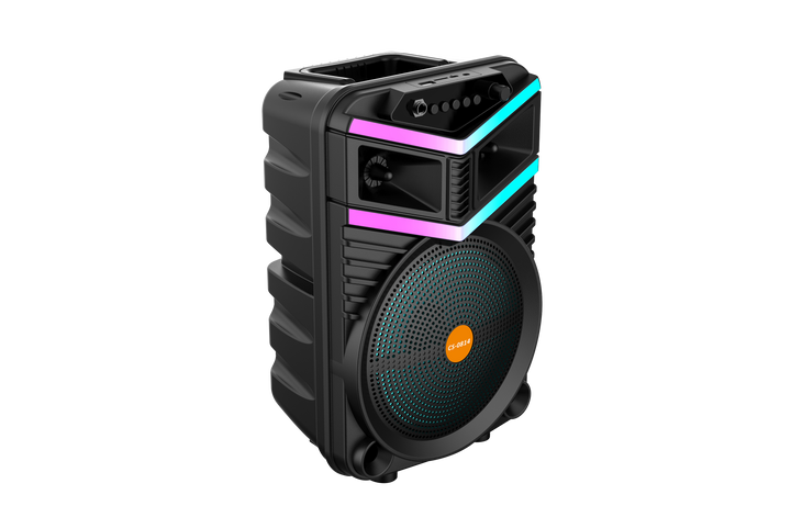 Boxa Portabila AT PERFORMANCE®, cu Lumini RGB, cu Maner, Putere 10W, MP3, USB, Bluetooth, TF, WIFI, Slot Microfon, Karaoke, Acumulator, Negru