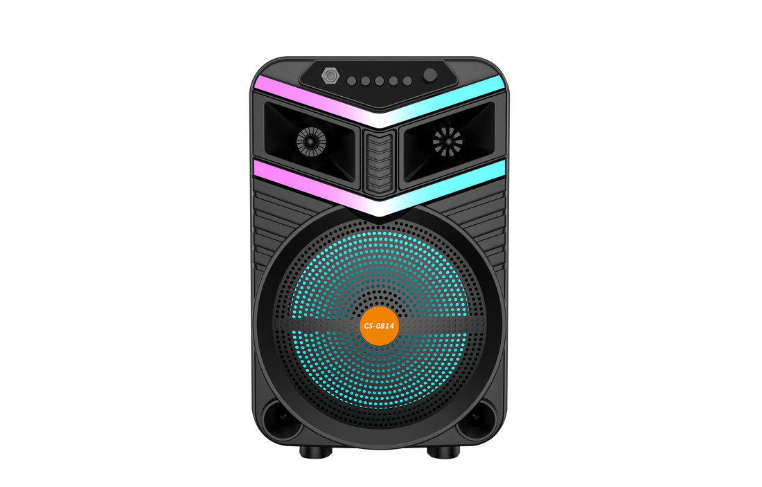 Boxa Portabila AT PERFORMANCE®, cu Lumini RGB, cu Maner, Putere 10W, MP3, USB, Bluetooth, TF, WIFI, Slot Microfon, Karaoke, Acumulator, Negru