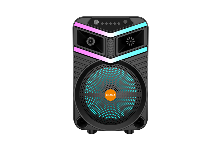 Boxa Portabila AT PERFORMANCE®, cu Lumini RGB, cu Maner, Putere 10W, MP3, USB, Bluetooth, TF, WIFI, Slot Microfon, Karaoke, Acumulator, Negru