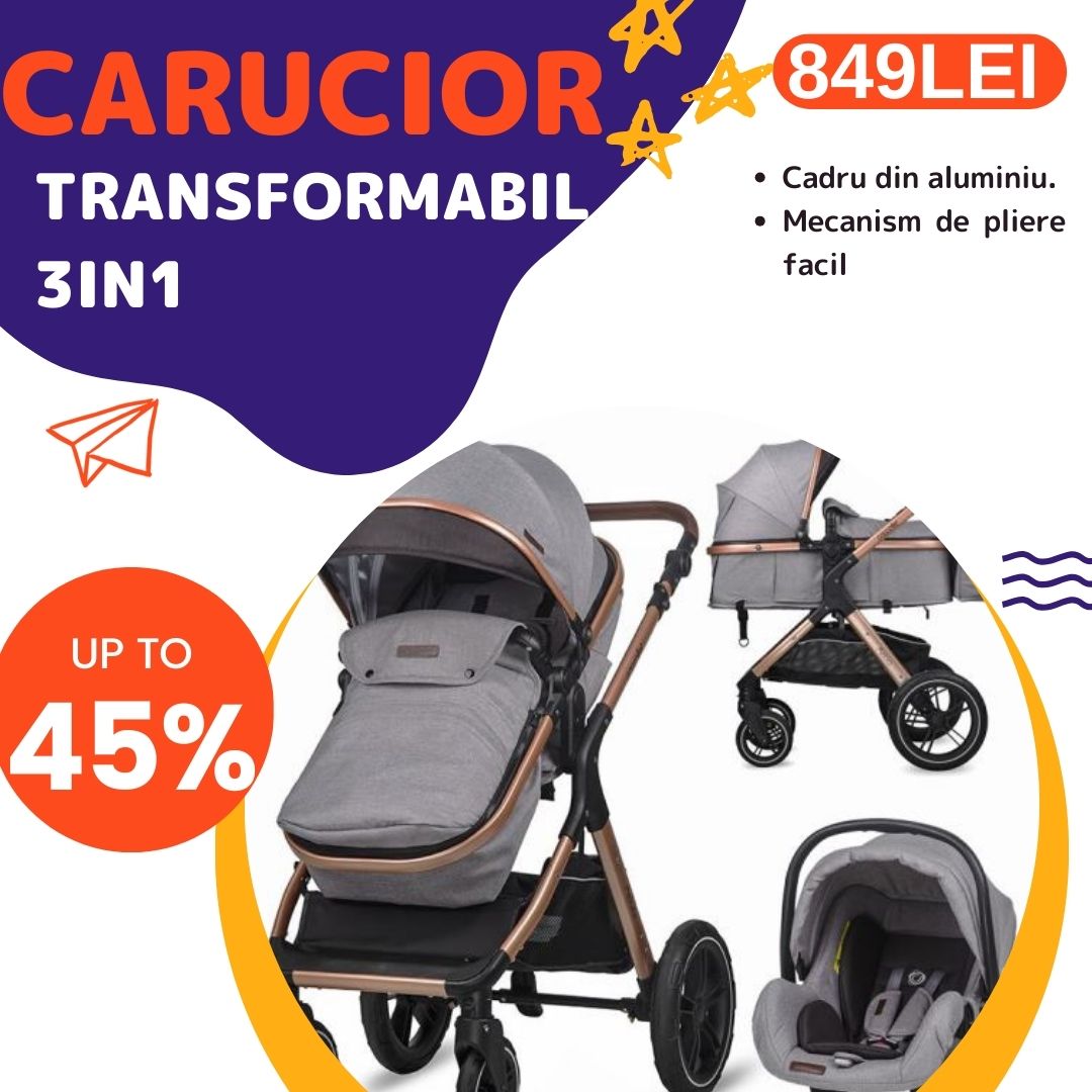 Carucior transformabil 3in1