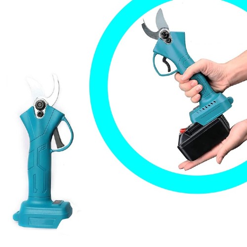 Foarfecă Electrică AT Performance cu 2 Acumulatori, Fără Fir, Lama Oțel Carbon, 5000 mAh, Turcoaz