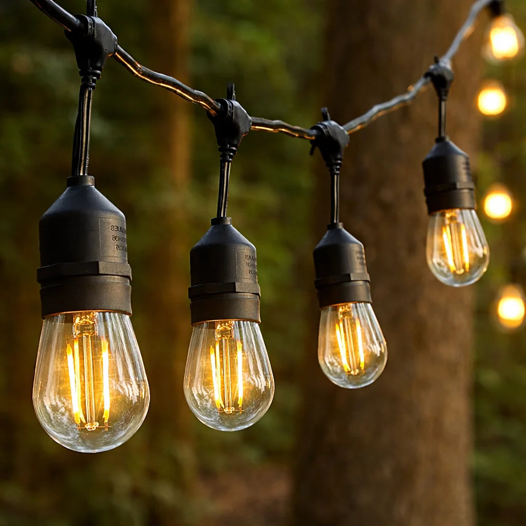 Ghirlandă Luminoasă Decorativă Interconectabilă AT PERFORMANCE® 25 m, 50 Becuri LED, Alb Cald, Exterior IP44