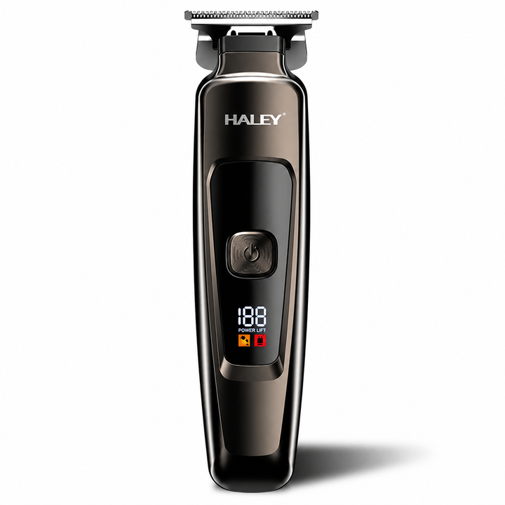 Mașină Profesională de Tuns și Contur HALEY HY-4500, Acumulator 1200mAh, Autonomie 200 Min, Lamă din Oțel, Display Digital, Reîncărcabilă