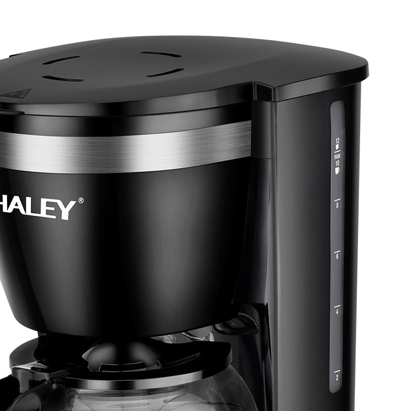Aparat de Cafea HALEY HY-2808 – 800W, 1.25L, 12 Căni, Sistem de Siguranță, Operare Ușoară