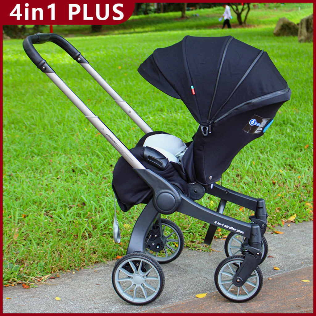 Cărucior Travel  4 în 1 pentru Bebeluși Stroller Plus 2053 – Sistem Multifuncțional, 0-3 Ani