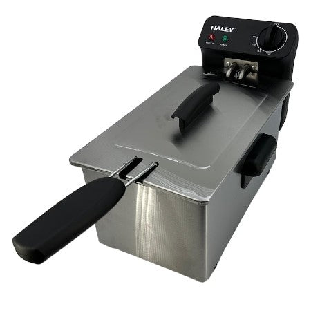 Friteuza Electrica HALEY HY-2504 cu Capacitate de 3L, Termostat Reglabil si Design din Otel Inoxidabil