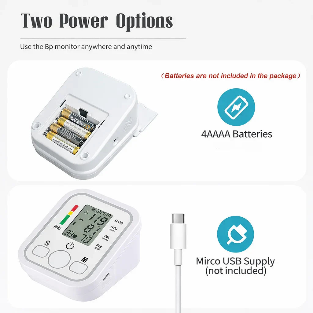 Tensiometru Electronic de Braț Automat, Afișaj LCD, Măsurare Puls și Aritmie