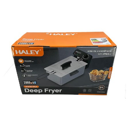 Friteuza Electrica HALEY HY-2504 cu Capacitate de 3L, Termostat Reglabil si Design din Otel Inoxidabil