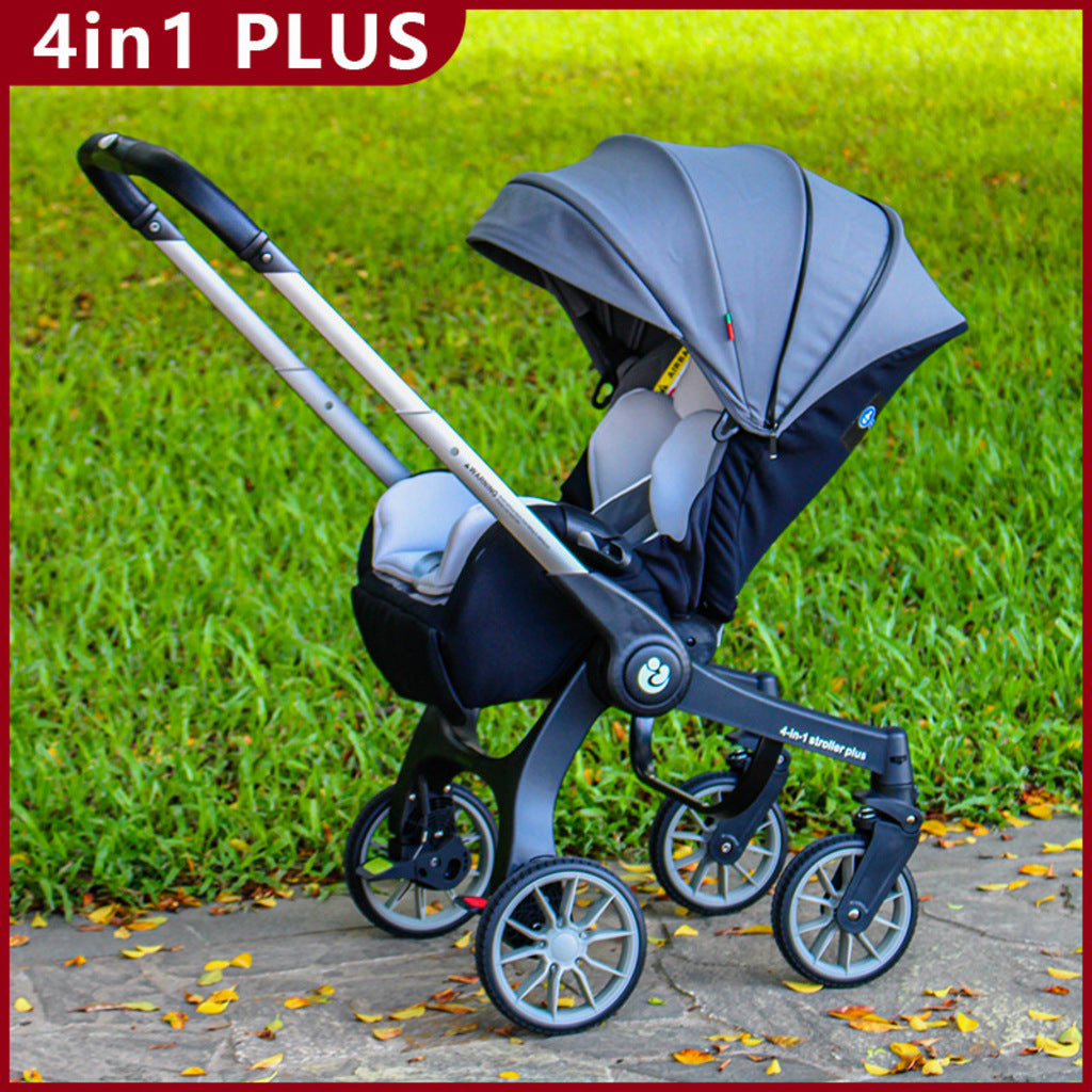 Cărucior Travel  4 în 1 pentru Bebeluși Stroller Plus 2053 – Sistem Multifuncțional, 0-3 Ani