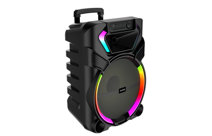 Boxa Portabila AT PERFORMANCE®, cu Lumini RGB, cu Maner, Putere 30-50W, MP3, USB, Bluetooth, TF, WIFI, Slot Microfon, Karaoke, Acumulator, Negru
