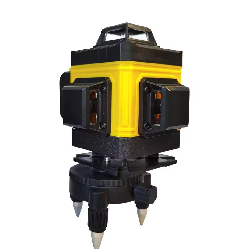 Nivela Laser 4D cu 16 Linii, AT PERFORMANCE®, 2X Acumulator, 360°,Platforma de Ridicare, cu Autonivelare, Telecomanda, Lumina Verde, Negru/Galben.