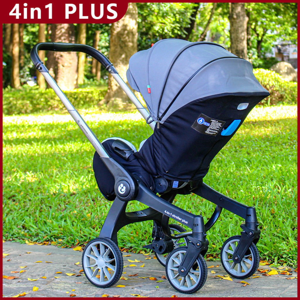 Cărucior Travel  4 în 1 pentru Bebeluși Stroller Plus 2053 – Sistem Multifuncțional, 0-3 Ani