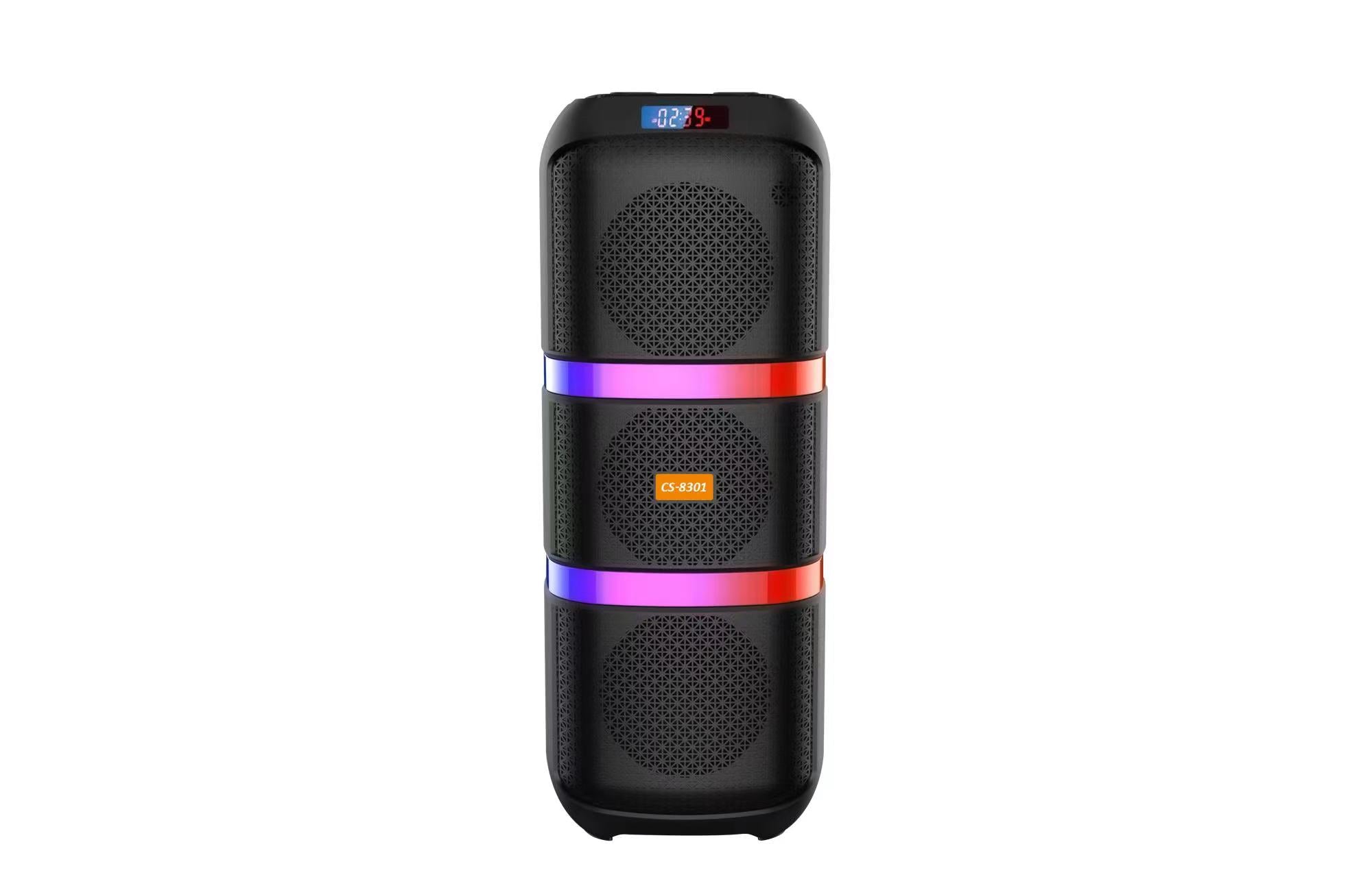 Boxa Portabila AT PERFORMANCE®, cu Lumini RGB, cu Maner, Putere 30W, MP3, USB, Bluetooth, TF, WIFI, Slot Microfon, Acumulator, Negru