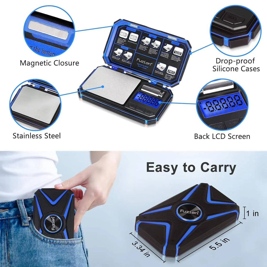 Cantar digital de precizie, Fuzion TU-X, 200g / 0.01g, 6 unitati, de bijuterii