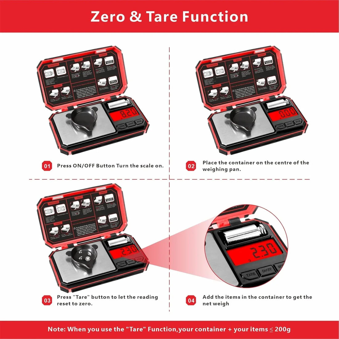Cantar digital de precizie, Fuzion TU-X, 200g / 0.01g, 6 unitati, de bijuterii