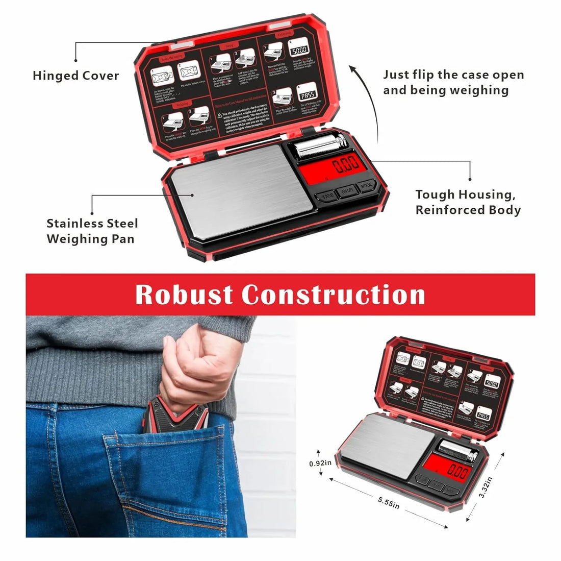 Cantar digital de precizie, Fuzion TU-X, 200g / 0.01g, 6 unitati, de bijuterii